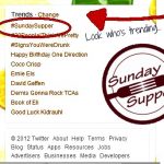 #SundaySupper trending #1 on Twitter
