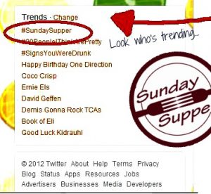 #sundaysupper trending #1 on twitter
