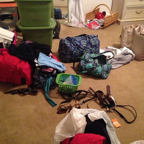 Always so exciting when Alexandra comes home from college... Oi, what a mess!