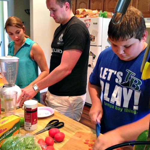 Assembly line prepping for our Cinco de Mayo Party 
