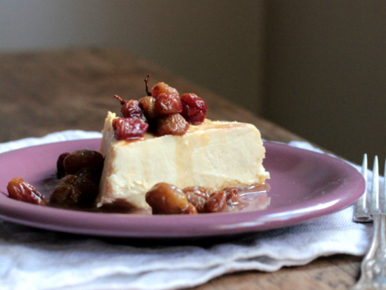 8-hour Cheesecake with Roasted Grapes from Vintage Kitchen Notes