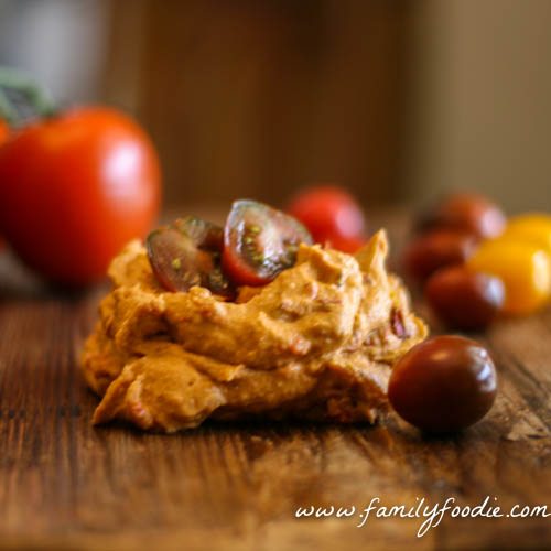 Roasted Tomato Hummus #SundaySupper 