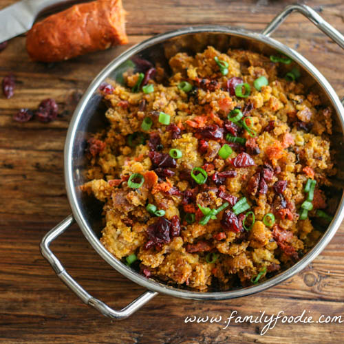 Stuffing with Chorizo and Craisins #SundaySupper 