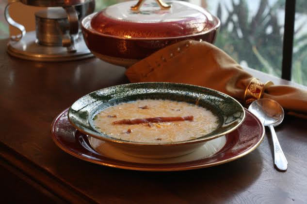 Garlic Potato Soup with Crispy Prosciutto #SundaySupper 