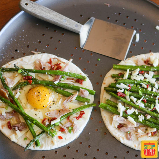 Asparagus Chicken Flatbread Pizza 