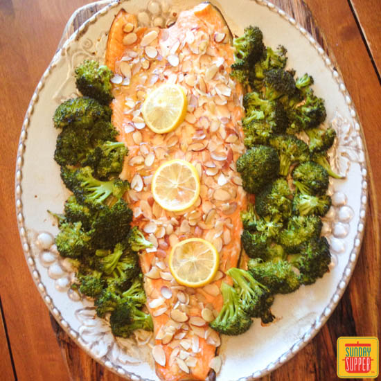 Almond Honey Glazed Salmon #SundaySupper