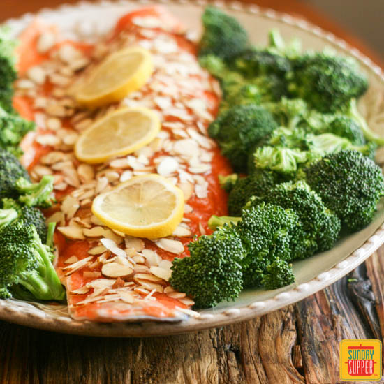 Almond Honey Glazed Salmon #SundaySupper