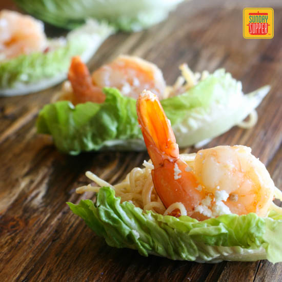 Angel Hair Shrimp Lettuce Wraps #SundaySupper