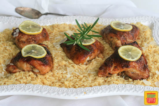 Lemon Rosemary Moscato Chicken #SundaySupper