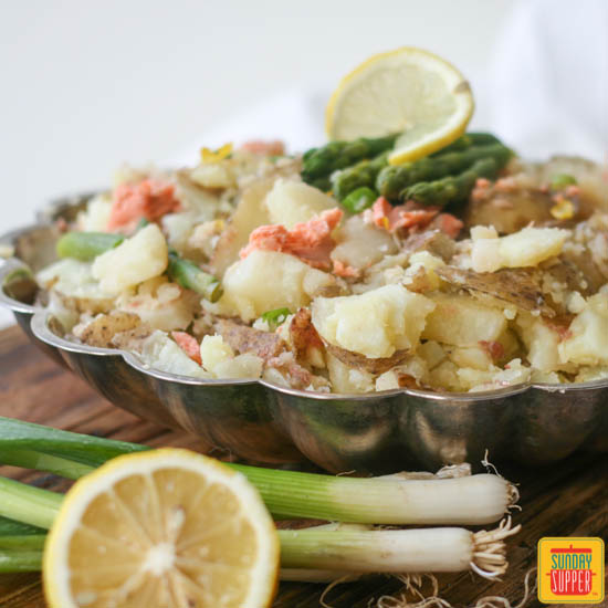 Salmon Asparagus Potato Salad #SundaySupper