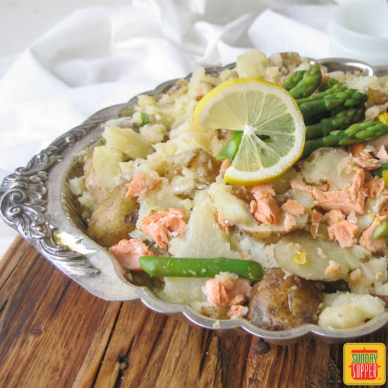 Salmon, Asparagus and Potato Salad #SundaySupper 