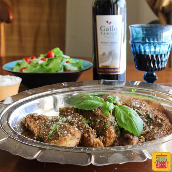 Chicken in a Caramelized Onion Wine Sauce #SundaySupper