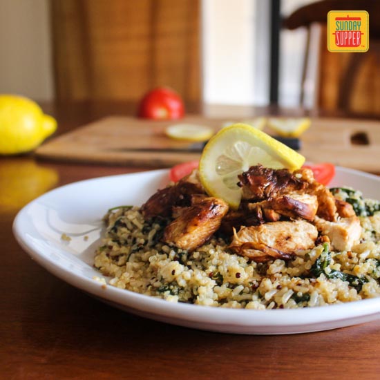 Chicken Spinach Quinoa and Brown Rice #SundaySupper #ChooseDreams