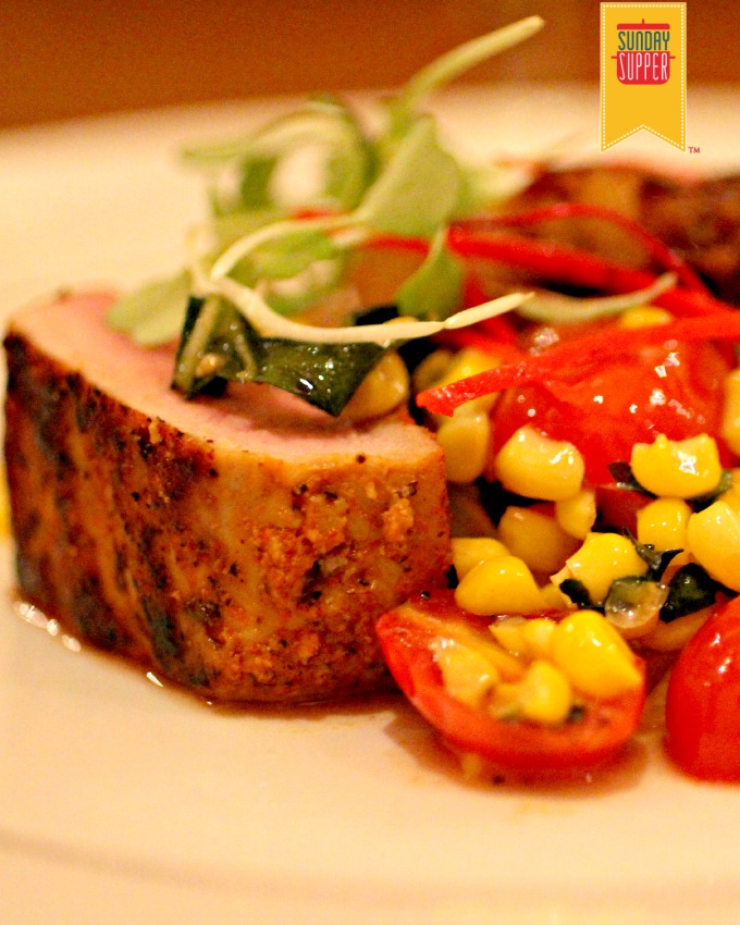 Roasted Pork Tenderloin over Sweet Potatoes #SundaySupper 