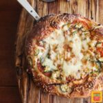 Zucchini Tomato Focaccia Bread with Pretzel Salt #SundaySupper 