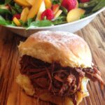 Slow Cooker Spicy Peach Pulled Pork Recipe #SundaySupper 