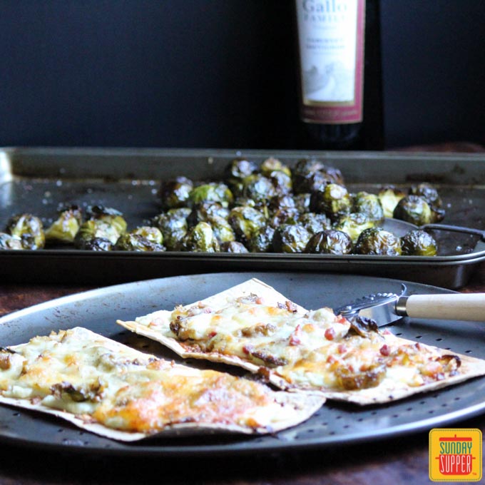 Roasted Brussels Sprouts Flatbread #SundaySupper