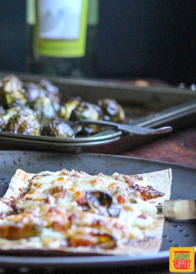 Brussels Sprouts Flatbread #SundaySupper 