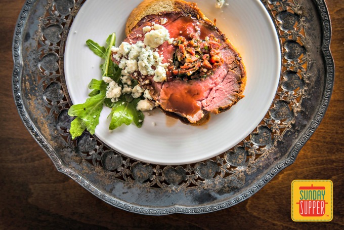 beef with port wine and blue cheese 2P