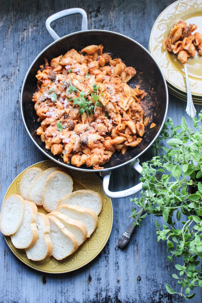 Creamy Sicilian Style Chicken with Mushrooms and Ham #SundaySupper