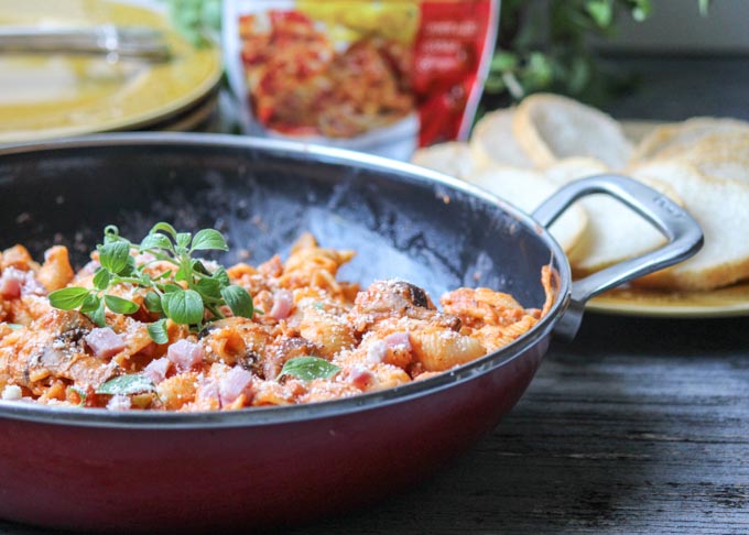 Creamy Sicilian Style Chicken with Mushrooms and Ham #SundaySupper