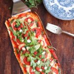 Tomato Goat Cheese and Arugula Flatbread #SundaySupper