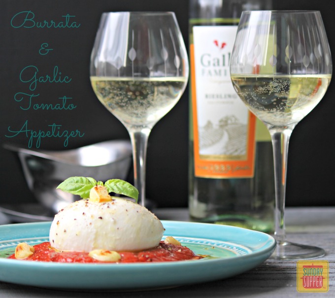 Burrata and Garlic Tomato Appetizer #SundaySupper 