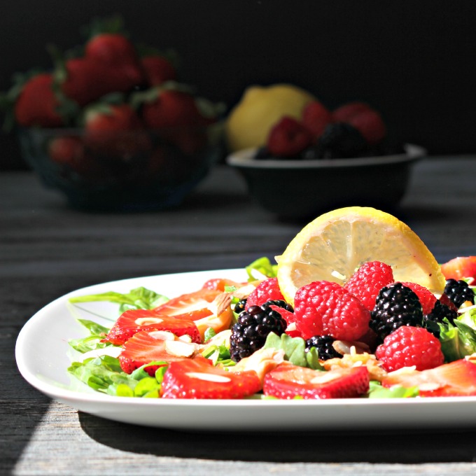 Salmon Berry Almond Salad