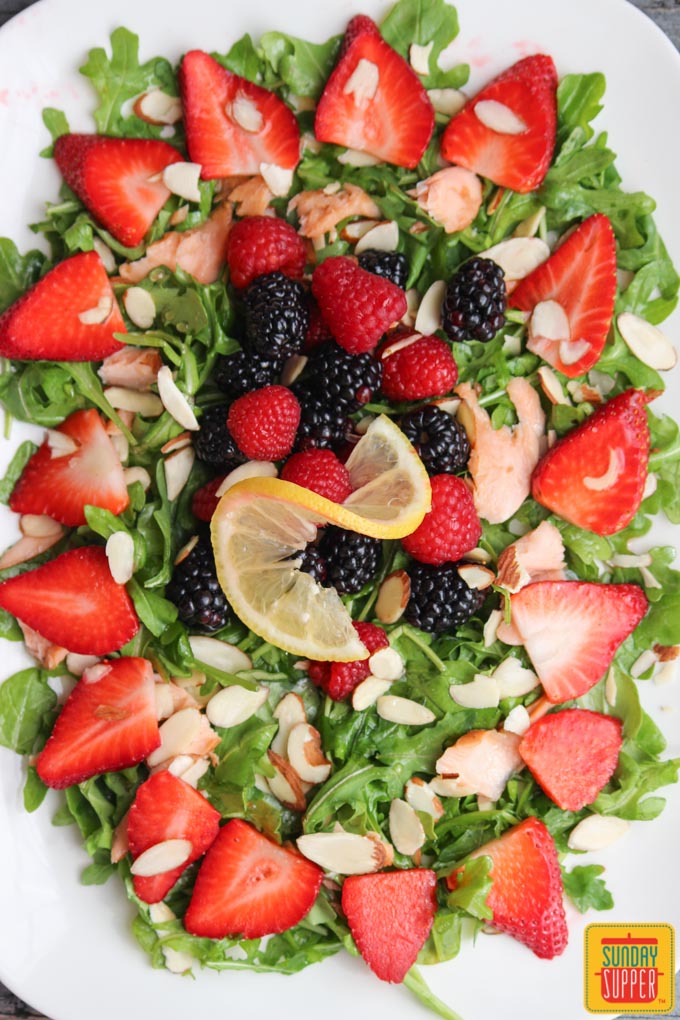 Salmon Berry and Almond Salad #SundaySupper