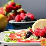 Salmon Berry Almond Salad with Lemon Honey Dressing #SundaySupper