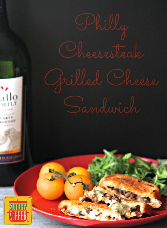 Philly Cheesesteak Grilled Cheese Sandwich