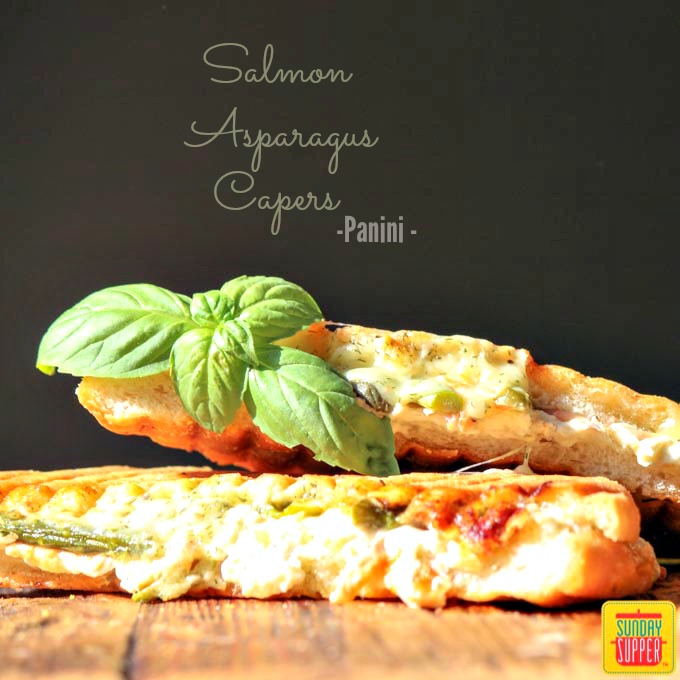 Salmon Aspragus Capers Panini