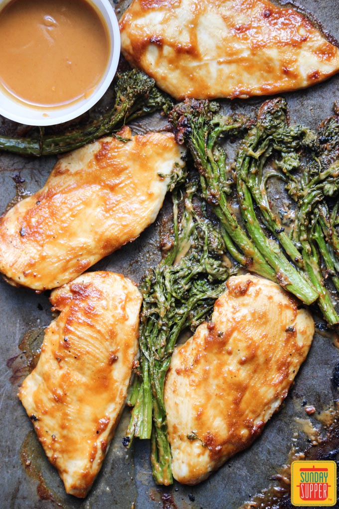 Quick Chicken & Baby Broccoli with Spicy Peanut Sauce #WeekdaySupper