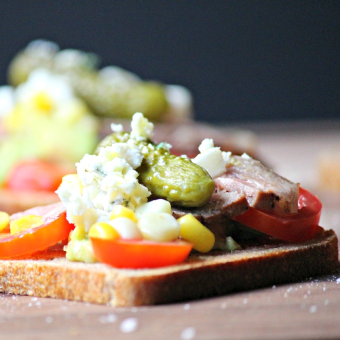 Grilled Sirloin Steak with Tomato Corn Avocado Appetizer