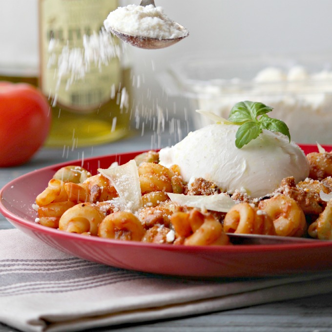 Sausage and Burrata Pasta 