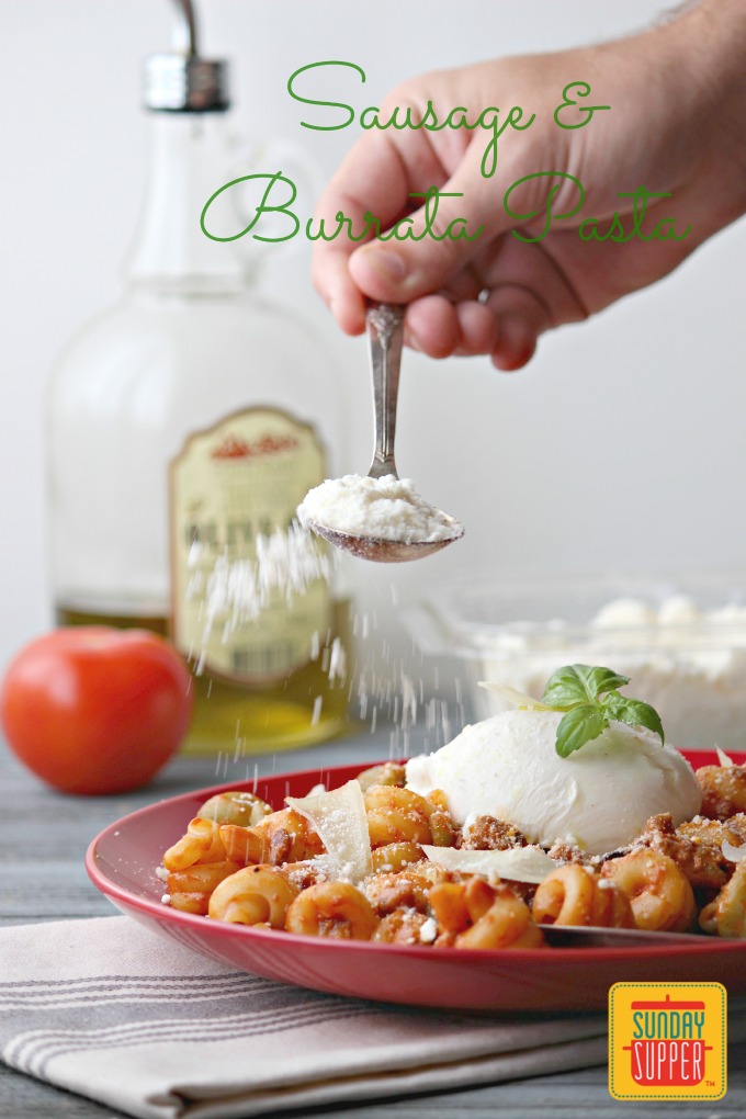 Sausage and Burrata Pasta #SundaySupper