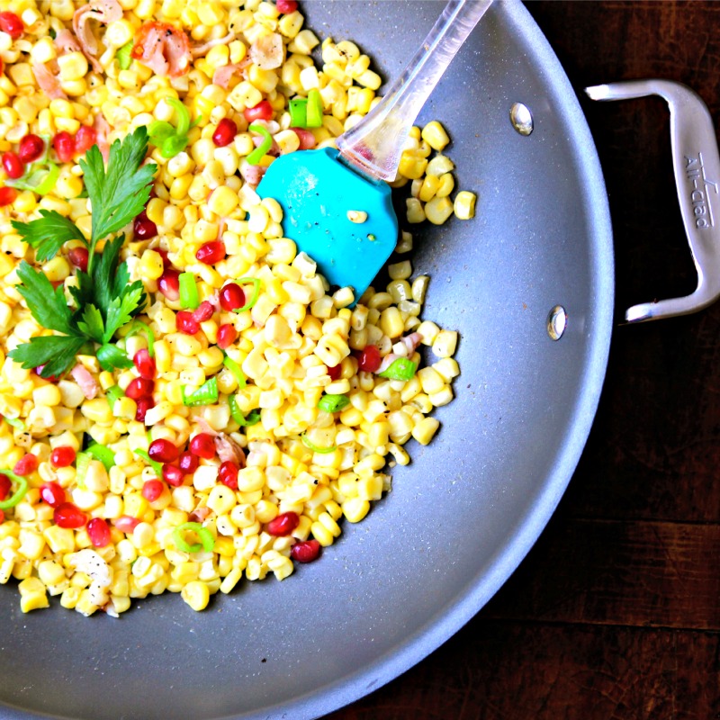 Corn Pomegranate Prosciutto 