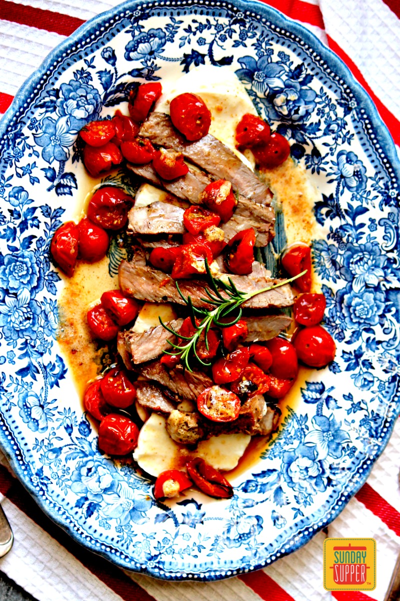warm steak tomato and mozzarella #sundaysupper