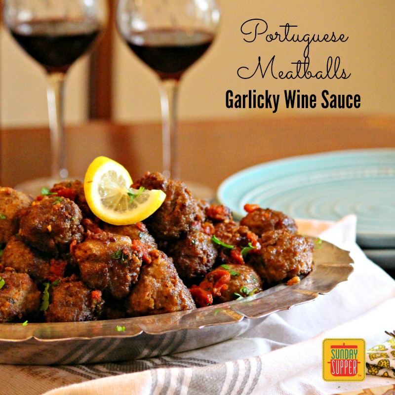 Portuguese Meatballs in a Garlicky Wine Sauce 