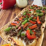 Philly Cheesesteak Flatbread Pizza #SundaySupper